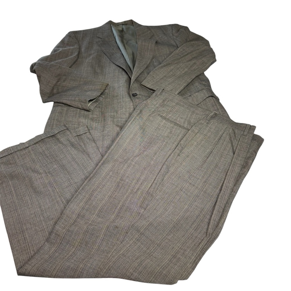 Cricketeer McRaes Suit Mens 48R Grey Flannel Wool Pants 40x31